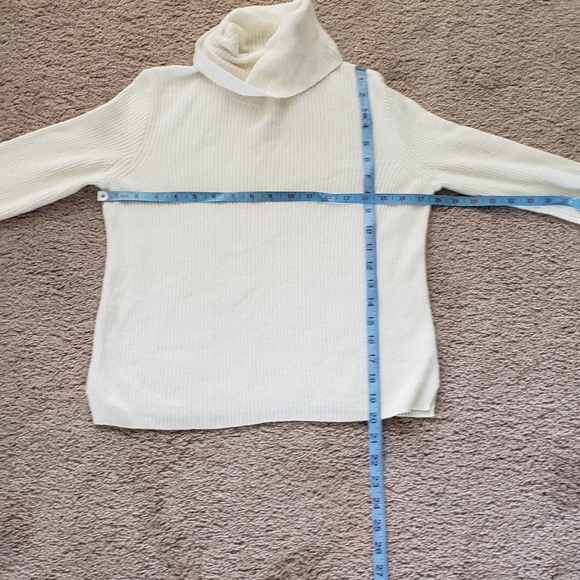 Madewell s ribbed off white turtleneck Merino wool viscose nylon alpaca - Picture 6 of 8